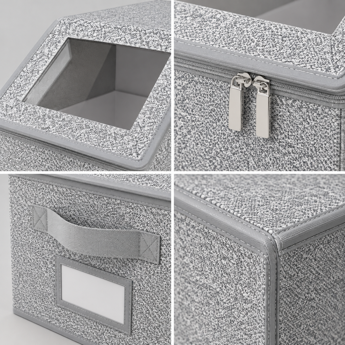 2-Pack Stackable Hat Storage Organizer Boxes with Clear Viewing Window