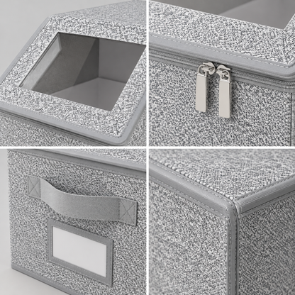 2-Pack Stackable Hat Storage Organizer Boxes with Clear Viewing Window